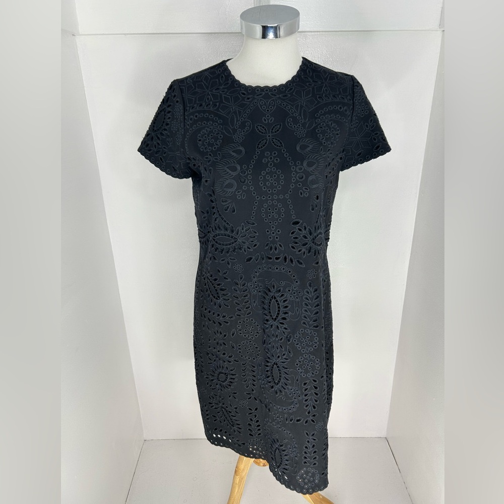 J. Mclaughlin Eyelet Black Dress Size Small Embroidered New Bainbridge Jewel - Picture 2 of 13